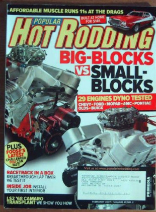 POPULAR HOT RODDING 2007 FEB - FOOSE CHALLENGER, SKY REDLINE